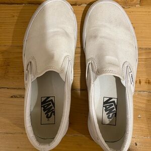 Vans White Slip-On Shoes